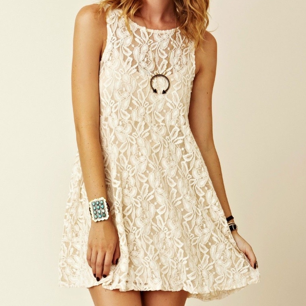 Free People Lace Floral Skater Dress or Cover Up